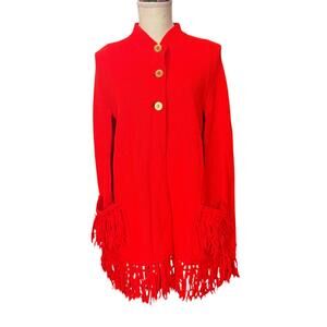 Vtg 60s/70s bright red poncho